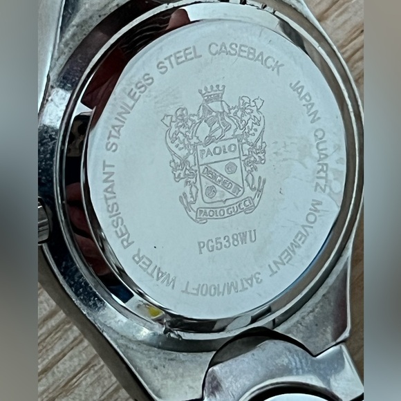 Paolo Gucci Rare Designer Watch Blue Dial Date Window Stainless Case Bracelet - Picture 10 of 14